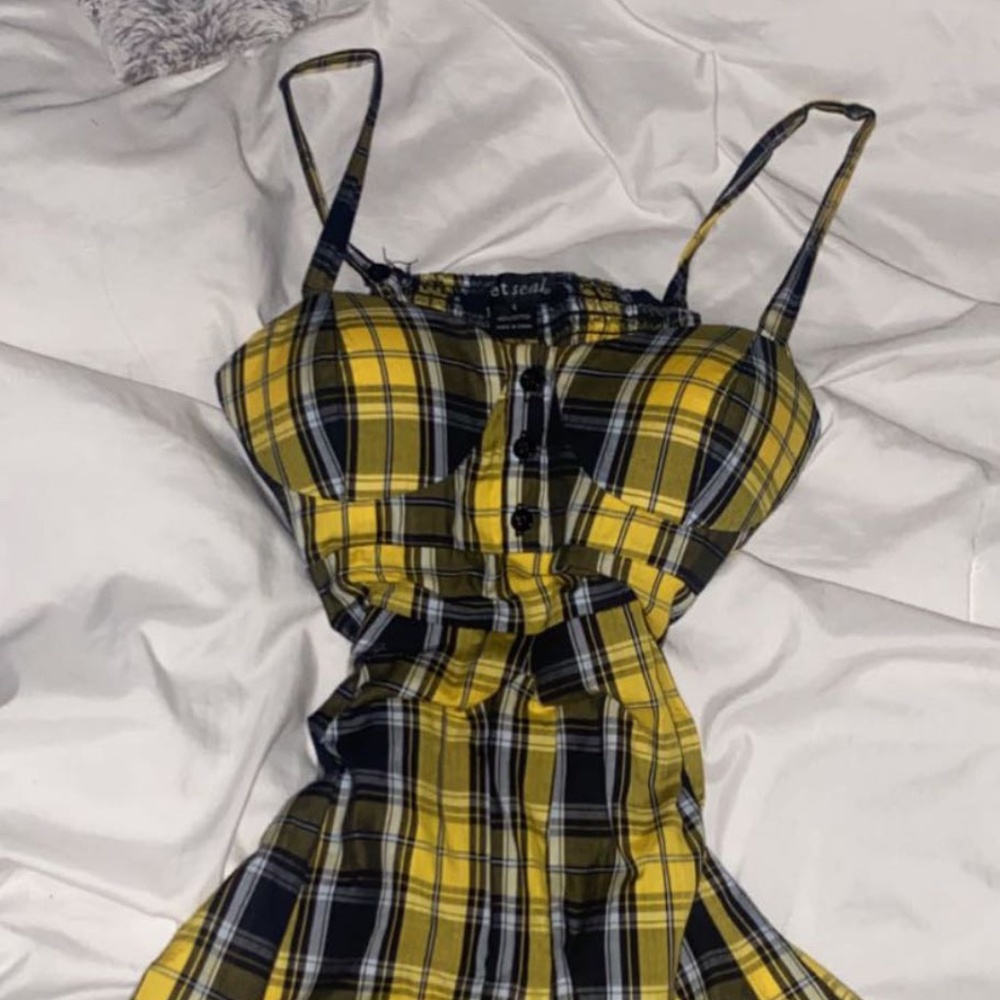 Plaid yellow dress
